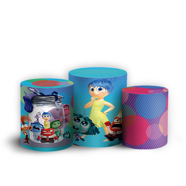 Capas Trio Cilindro Sublimado Vest Facil - Divertida Mente