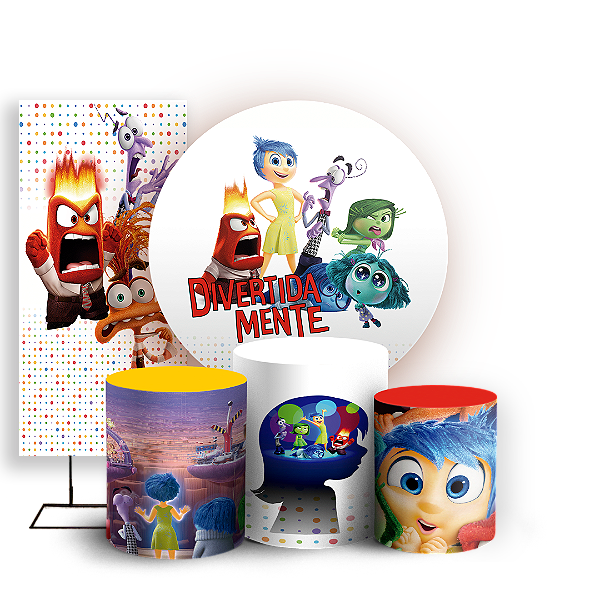 KIT Redondo Trio e Faixa - Divertida Mente - Sublimado 3D