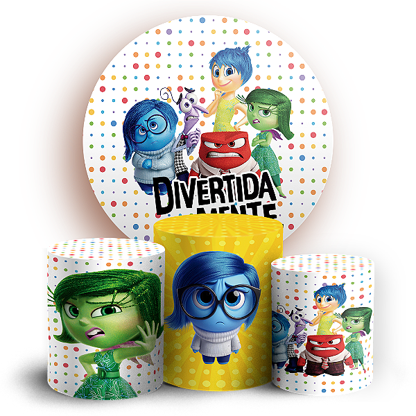 KIT Redondo e Trio - Divertida Mente - Sublimado 3D