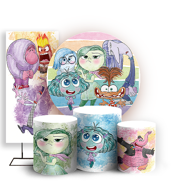 KIT Redondo Trio e Faixa - Divertida Mente - Sublimado 3D