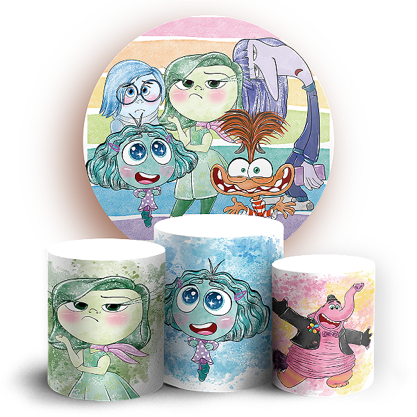 KIT Redondo e Trio - Divertida Mente - Sublimado 3D