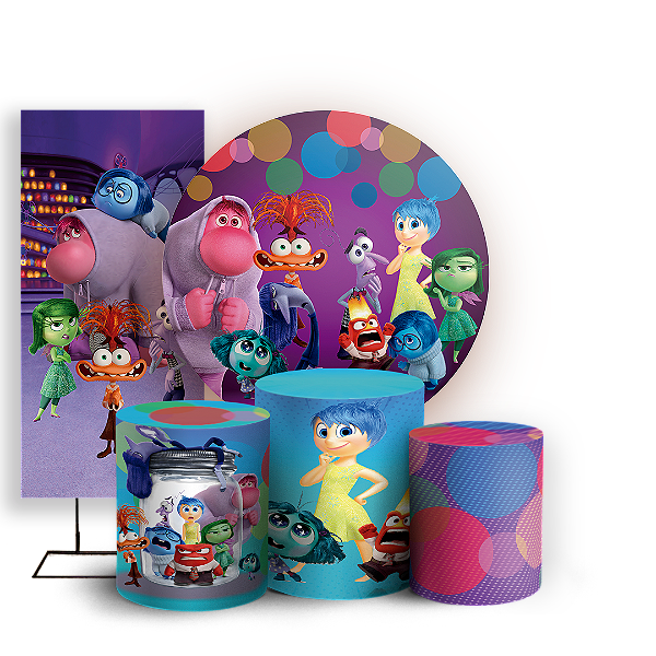 KIT Redondo Trio e Faixa - Divertida Mente - Sublimado 3D