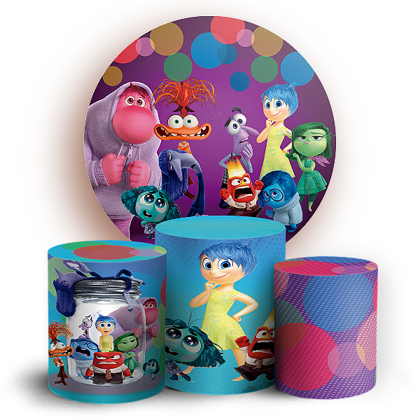 KIT Redondo e Trio - Divertida Mente - Sublimado 3D