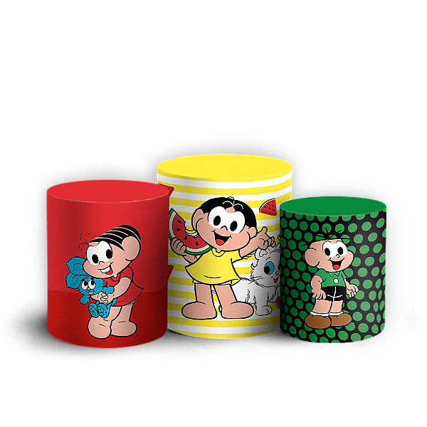Capas Trio Cilindro Sublimado Vest Facil - Turma Da Monica