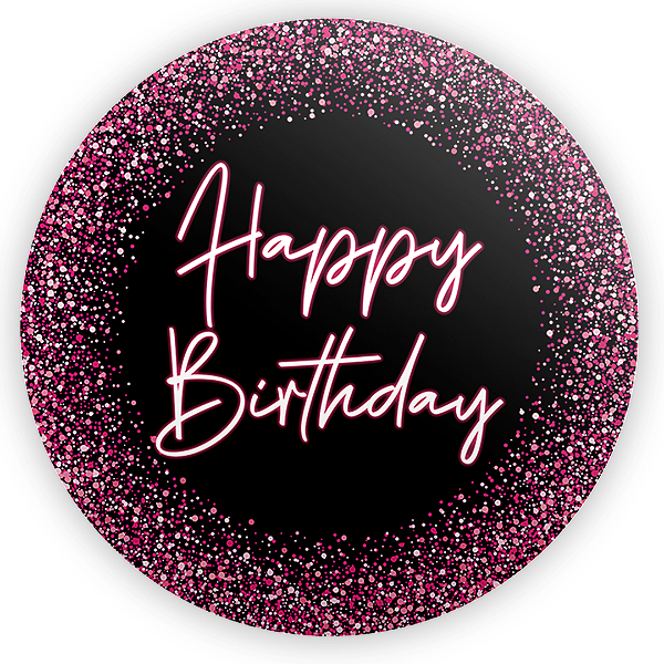 Painel Redondo - Happy Birthday  - Sublimado 3D