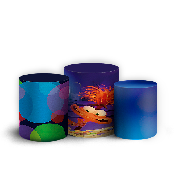 Capas Trio Cilindro Sublimado Vest Facil - Divertida Mente