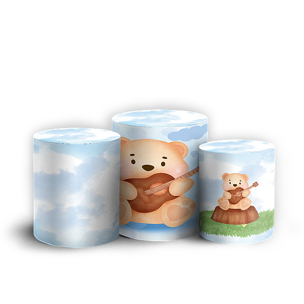 Capas Trio Cilindro Sublimado Vest Facil - Ursinho