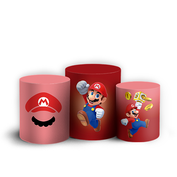 Capas Trio Cilindro Sublimado Vest Facil - Super Mario
