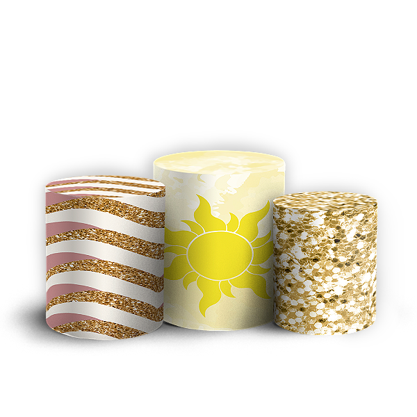 Capas Trio Cilindro Sublimado Vest Facil - Rapunzel Enrolados