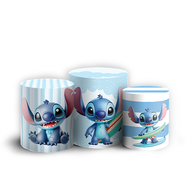 Capas Trio Cilindro Sublimado Vest Facil - Lilo e Stitch