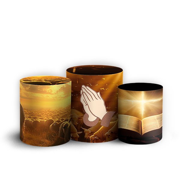 Capas Trio Cilindro Sublimado Vest Facil - Religioso