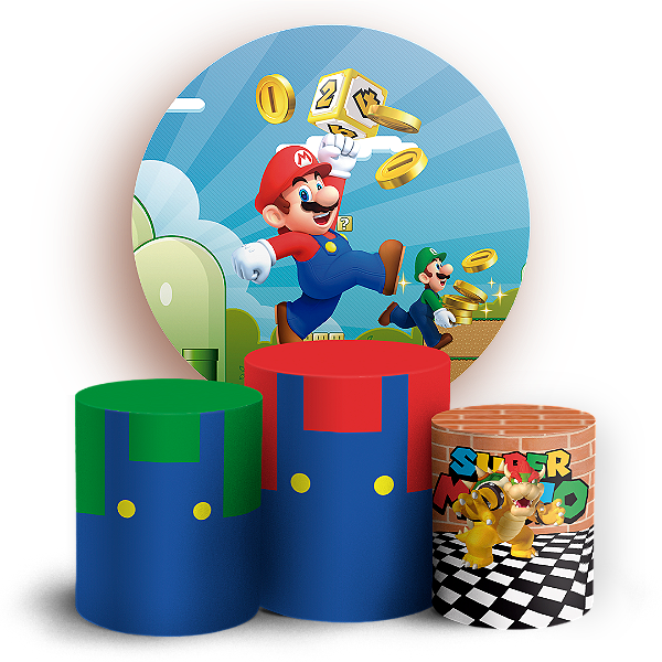 KIT Redondo e Trio - Super Mario  - Sublimado 3D