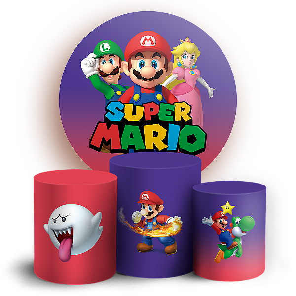 KIT Redondo e Trio - Super Mario  - Sublimado 3D