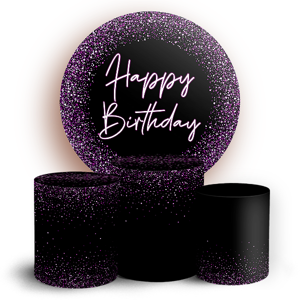 KIT Redondo e Trio - Happy Birthday  - Sublimado 3D