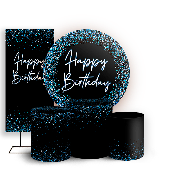 KIT Redondo Trio e Faixa - Happy Birthday