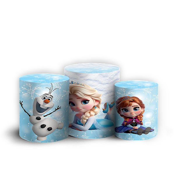 Capas Trio Cilindro Sublimado Vest Facil - Frozen