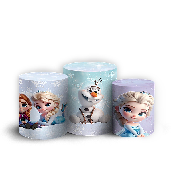 Capas Trio Cilindro Sublimado Vest Facil - Frozen