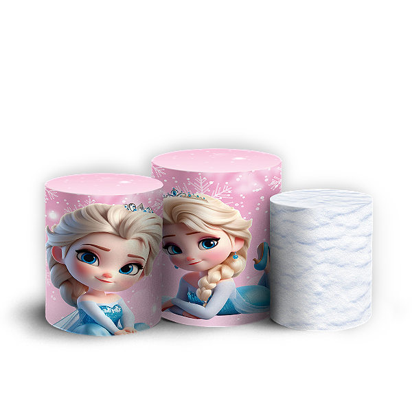 Capas Trio Cilindro Sublimado Vest Facil - Frozen