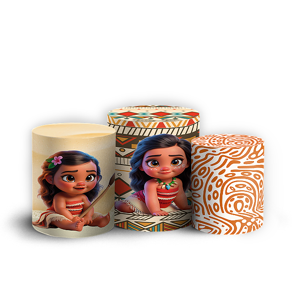 Capas Trio Cilindro Sublimado Vest Facil - Moana