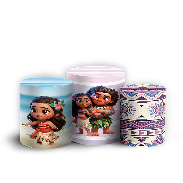 Capas Trio Cilindro Sublimado Vest Facil - Moana