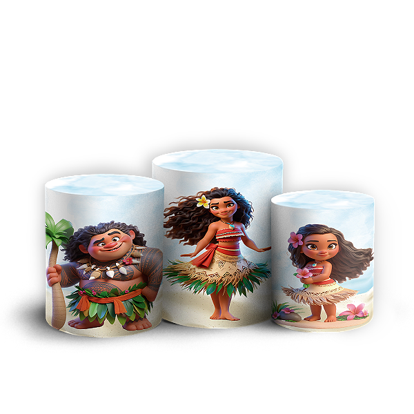Capas Trio Cilindro Sublimado Vest Facil - Moana