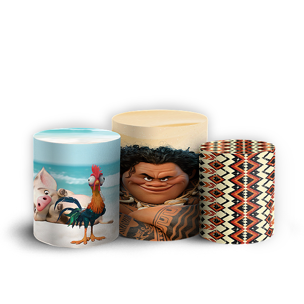 Capas Trio Cilindro Sublimado Vest Facil - Moana