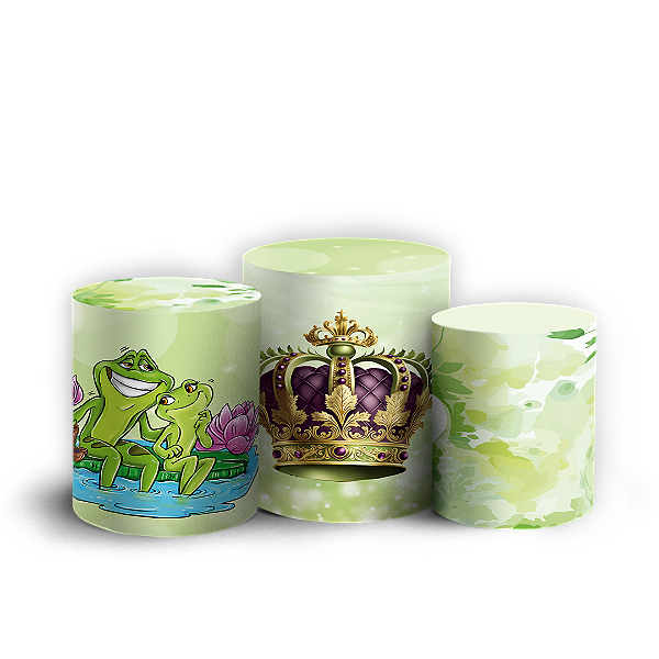 Capas Trio Cilindro Sublimado Vest Facil - Tiana Princesa e o Sapo