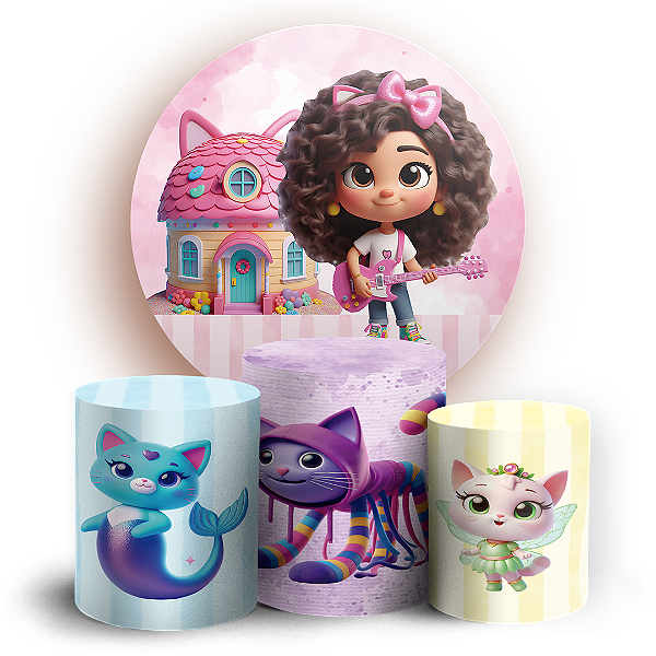KIT Redondo e Trio - Casa Mágica da Gabby - Sublimado 3D