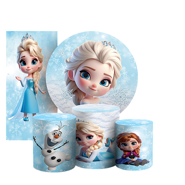KIT Redondo Trio e Faixa - Frozen - Sublimado 3D