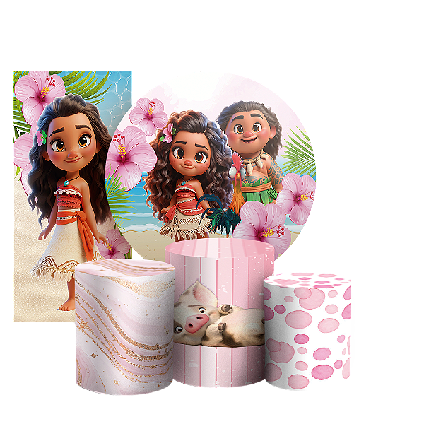 KIT Redondo Trio e Faixa - Moana - Sublimado 3D
