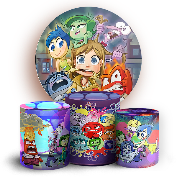 KIT Redondo e Trio - Divertida Mente - Sublimado 3D