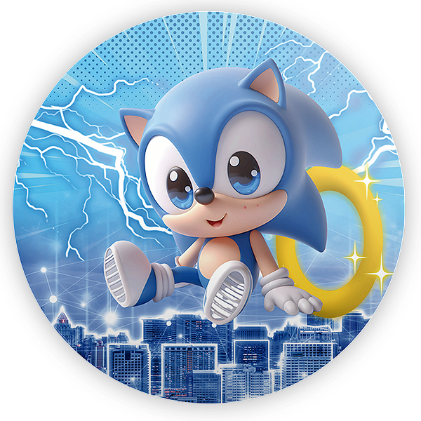 Painel Redondo - Sonic - Sublimado 3D