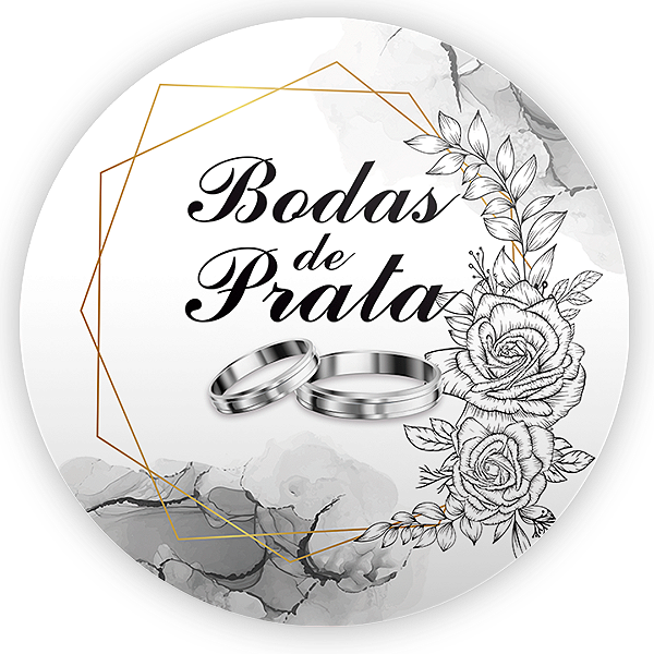 Painel Redondo - Bodas de Prata - Sublimado 3D