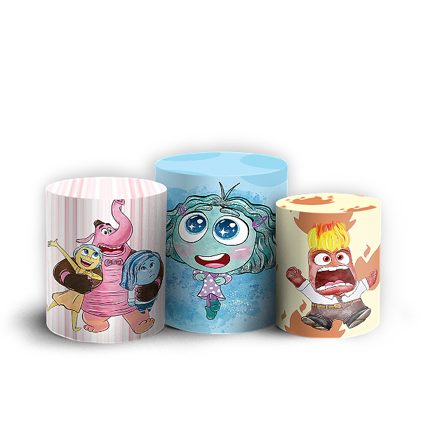 Capas Trio Cilindro Sublimado Vest Facil - Divertida Mente