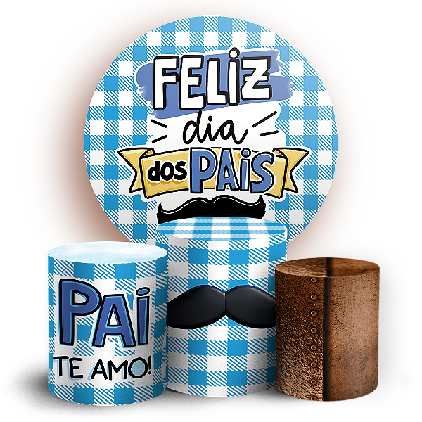 Capas Painel Redondo e Trio Cilindro Sublimado - Dia Dos Pais