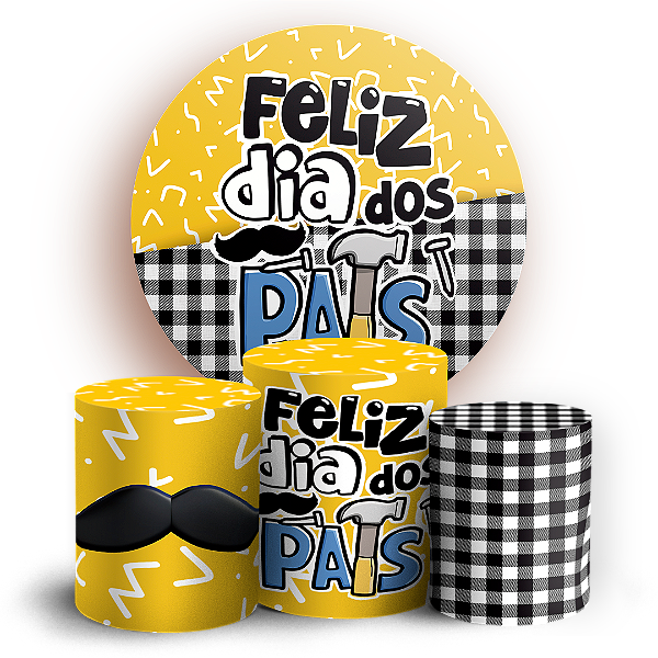 Capas Painel Redondo e Trio Cilindro Sublimado - Dia Dos Pais