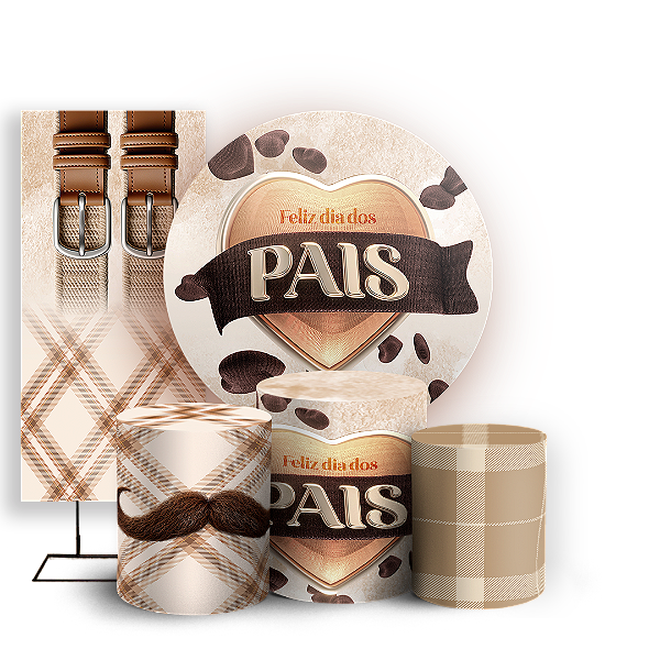 KIT Redondo Trio e Faixa - Dia Dos Pais - Sublimado 3D