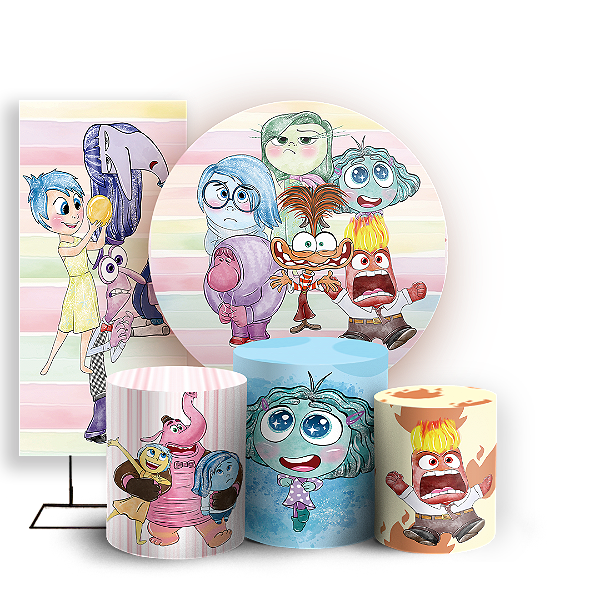 KIT Redondo Trio e Faixa - Divertida Mente - Sublimado 3D