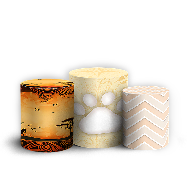 Capas Trio Cilindro Sublimado Vest Facil - Rei Leao