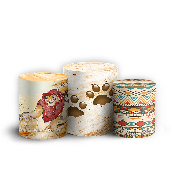 Capas Trio Cilindro Sublimado Vest Facil - Rei Leao