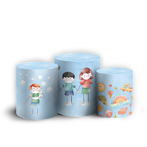 Capas Trio Cilindro Sublimado Vest Facil - Dia das Criancas