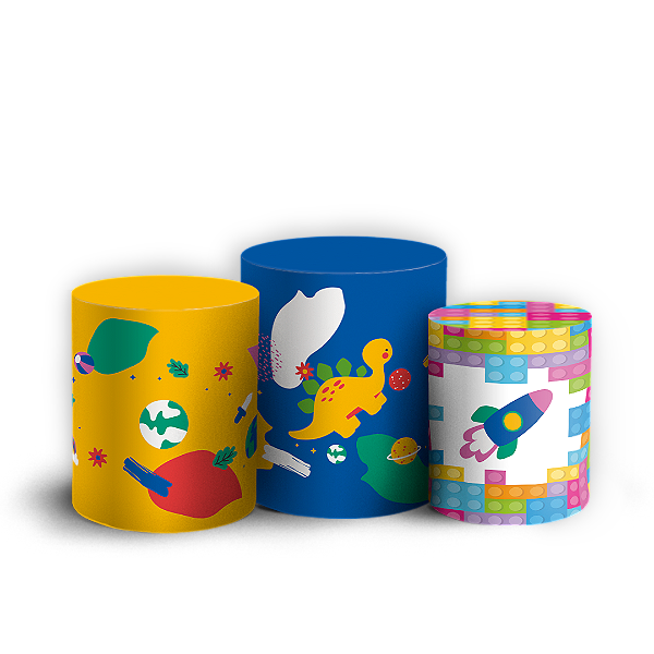 Capas Trio Cilindro Sublimado Vest Facil - Dia das Criancas