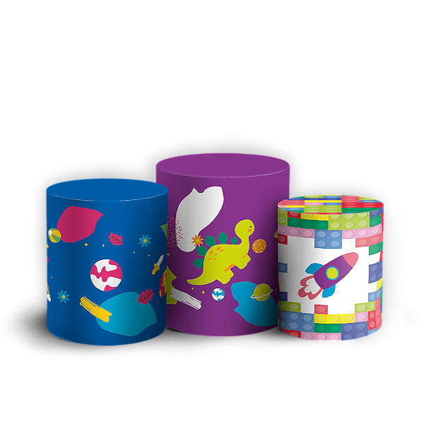 Capas Trio Cilindro Sublimado Vest Facil - Dia das Criancas