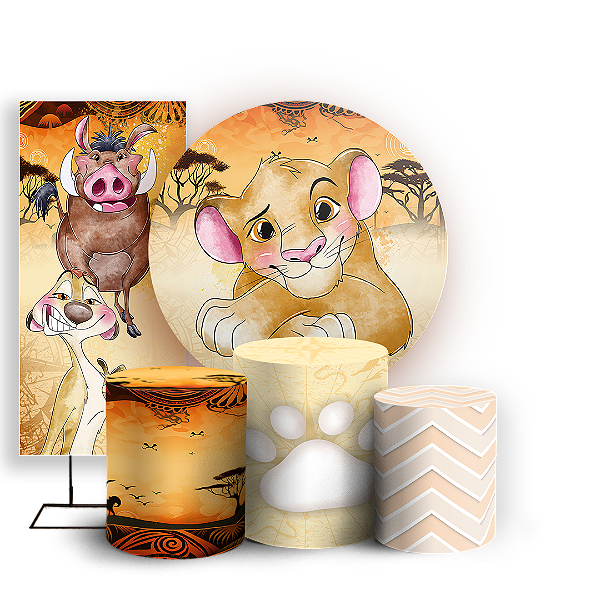 KIT Redondo Trio e Faixa - Rei Leao - Sublimado 3D