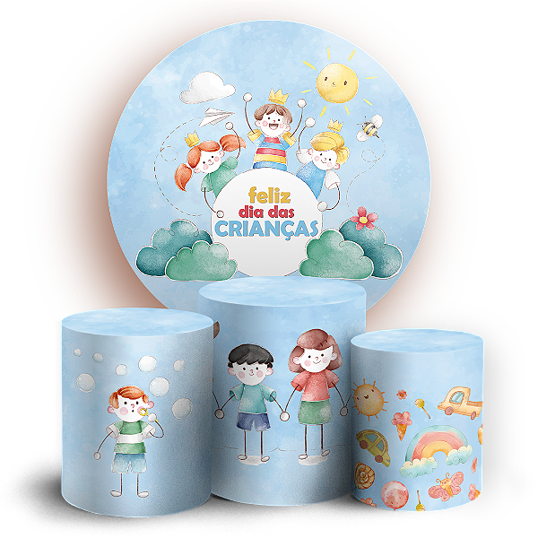 KIT Redondo e Trio - Dia das Criancas - Sublimado 3D