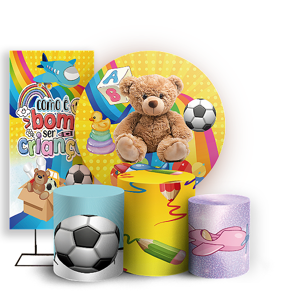 KIT Redondo Trio e Faixa - Dia Das Criancas - Sublimado 3D