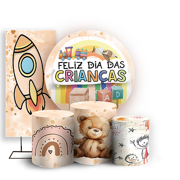 KIT Redondo Trio e Faixa - Dia Das Criancas - Sublimado 3D