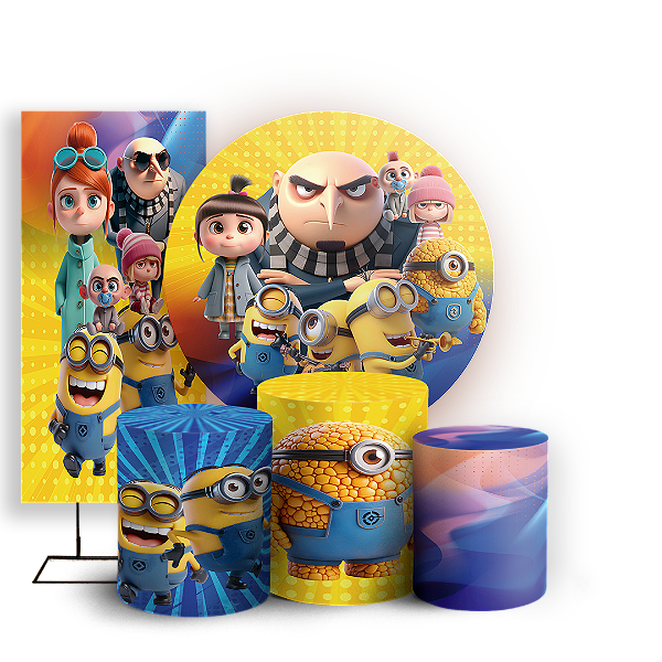 KIT Redondo Trio e Faixa - Malvado Favorito - Sublimado 3D