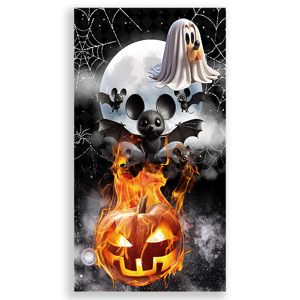 Faixa Lateral - Mickey Dia das Bruxas Halloween - Sublimado 3D