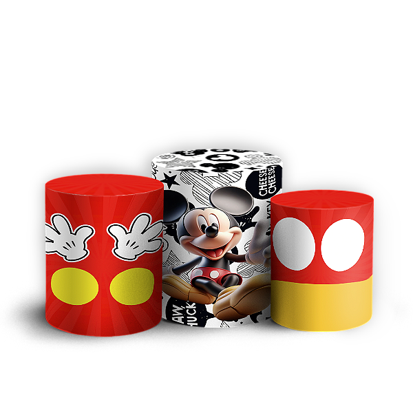 Capas Trio Cilindro Sublimado Vest Facil - Mickey